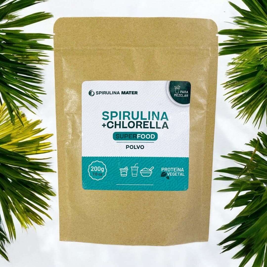 Spirulina + Chlorella en Polvo 200g - Spirulina Mater