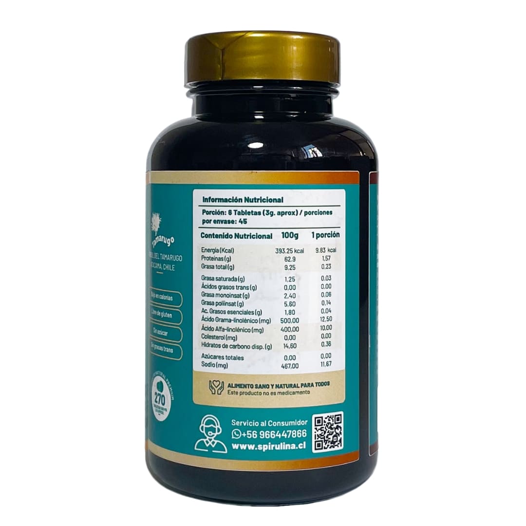 Spirulina + Chlorella en Tabletas | Frasco 270 und. - Spirulina Mater