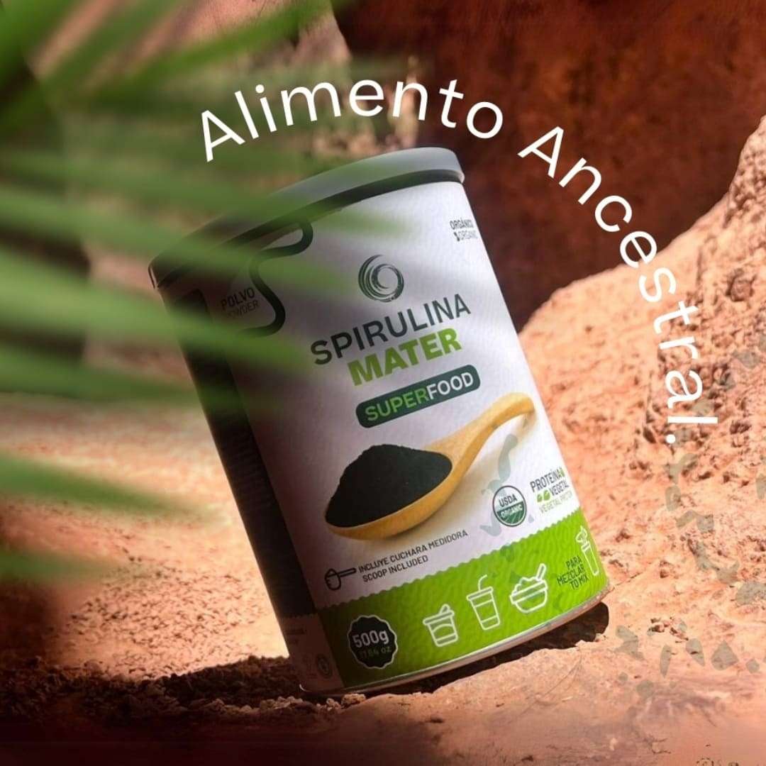 Spirulina Chilena en Polvo 500g + Shaker y Envío Gratis RM - Spirulina Mater