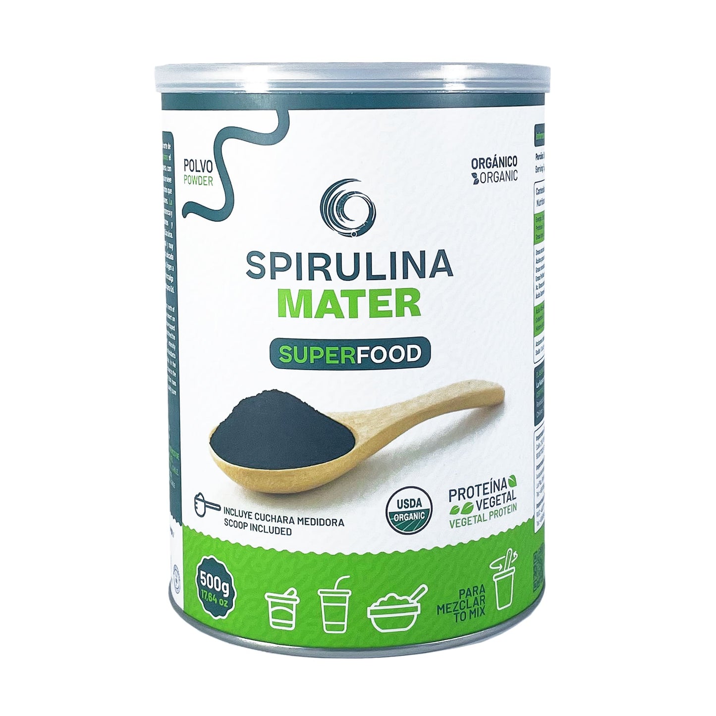 Spirulina Chilena en Polvo 500g + Shaker y Envío Gratis RM - Spirulina Mater