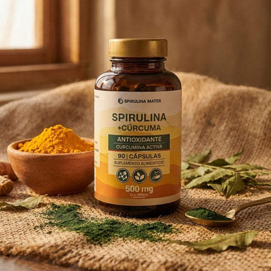 Spirulina + Cúrcuma 90 Cápsulas | Spirulina Mater