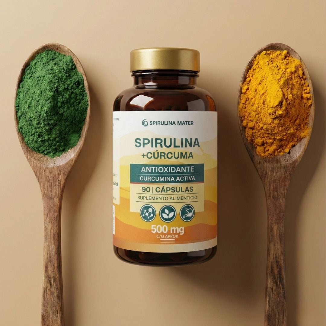 Spirulina + Cúrcuma en Cápsulas 90 Unidades