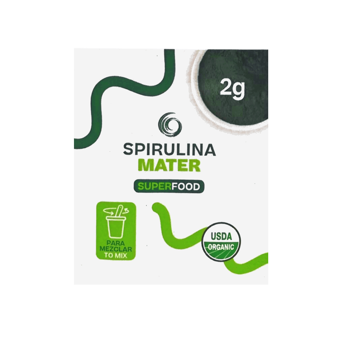 Spirulina en Polvo 100% Chilena | Caja 30 Sachets de 2g - Spirulina Mater