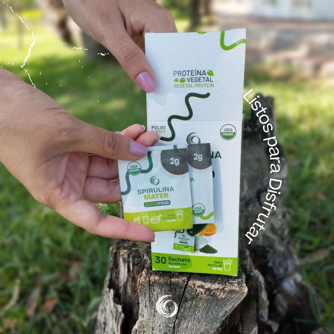 Spirulina en Polvo 100% Chilena | Caja 30 Sachets de 2g - Spirulina Mater