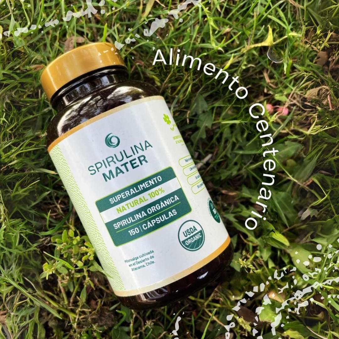 Spirulina Chilena Natural | Frasco 150 cápsulas - Spirulina Mater