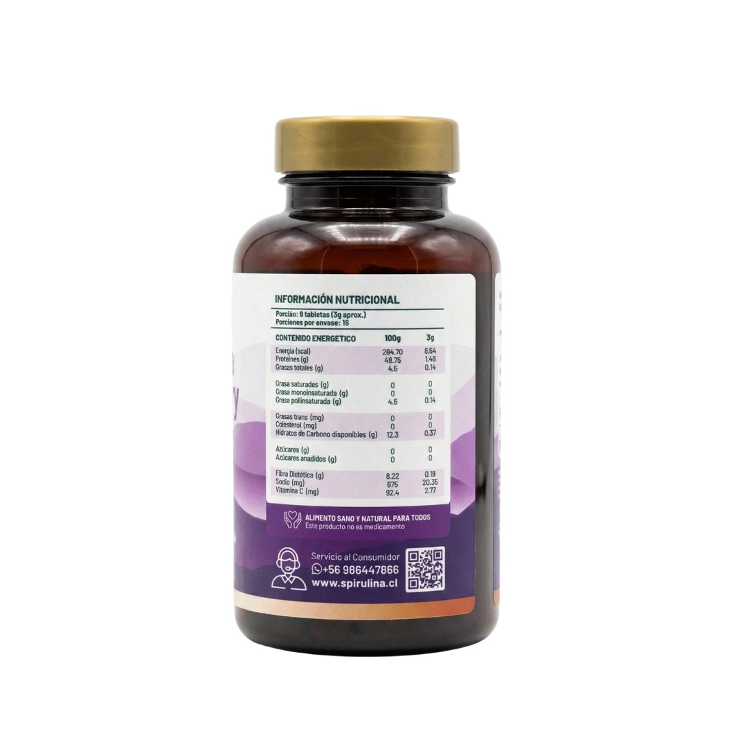 Frasco De Spirulina + Maqui Berry 90 Tabletas