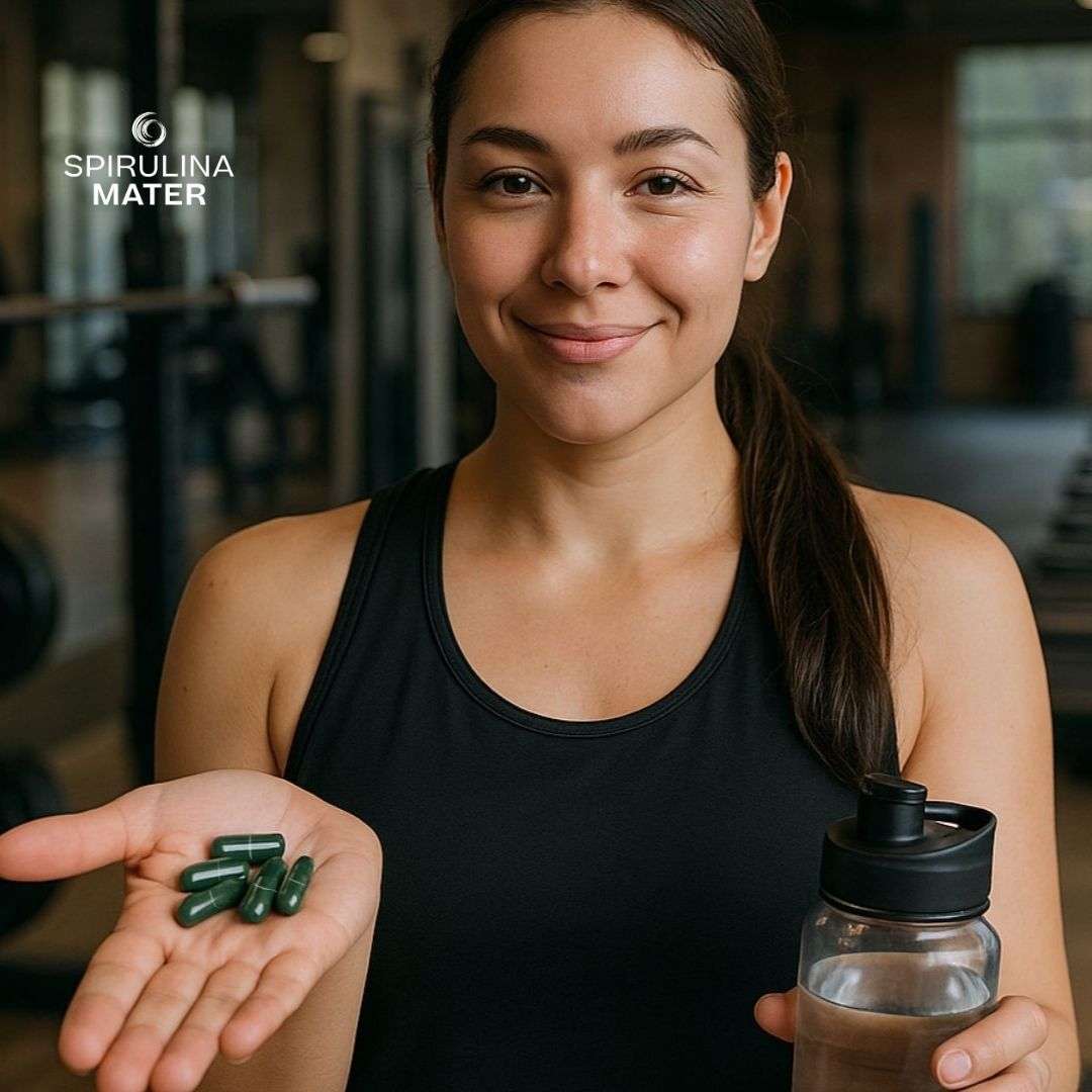 Spirulina + Lecitina de Soya | Frasco de 150 Cápsulas - Spirulina Mater