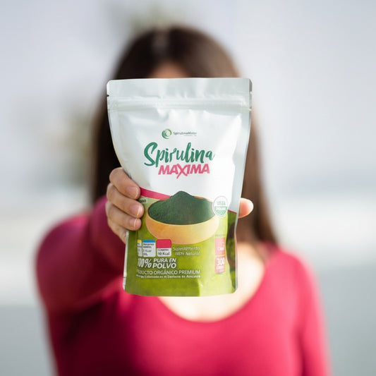 Spirulina orgánica en polvo de 300 gramos.