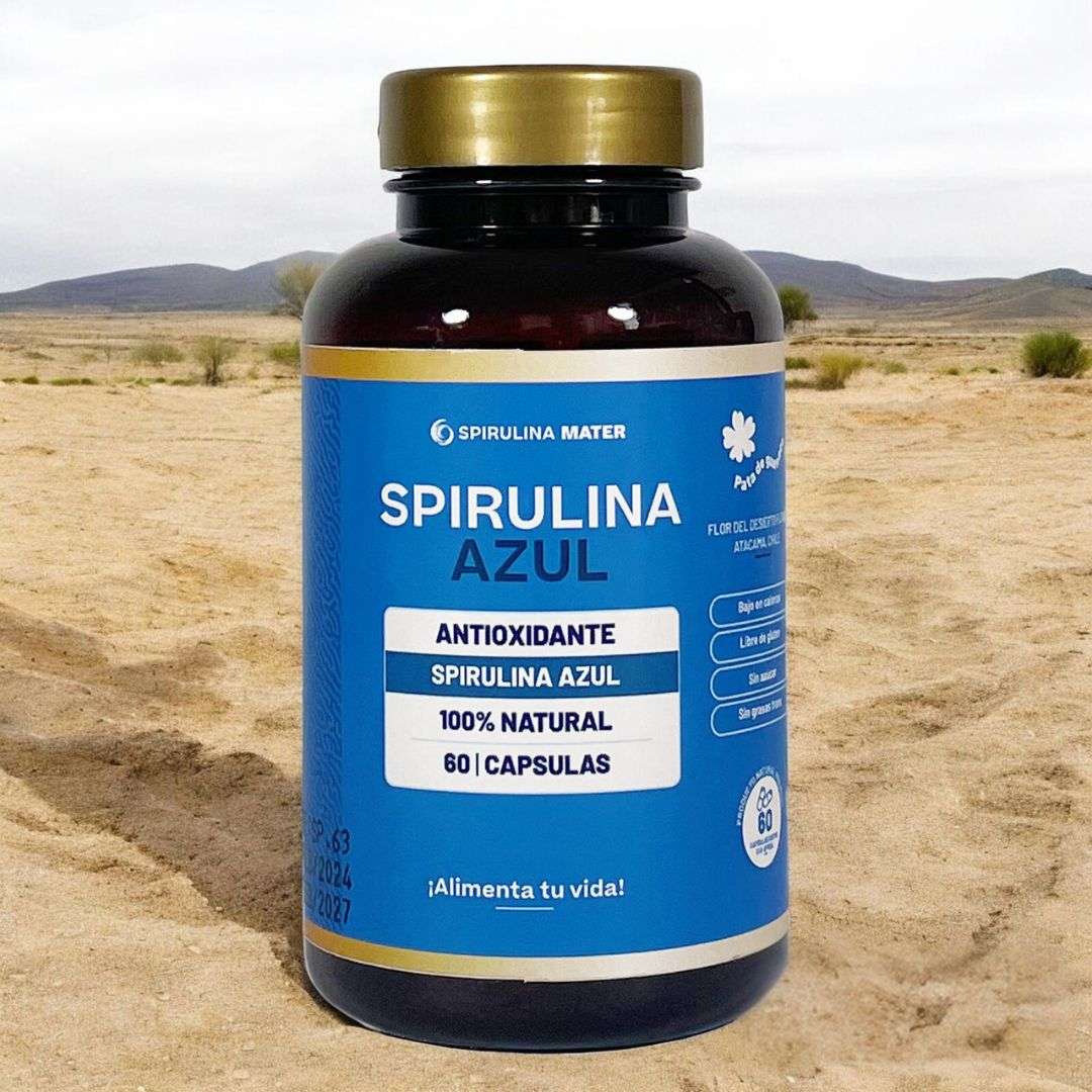 Spirulina Azul - Ficocianina | Frasco 60 capsulas - Spirulina Mater