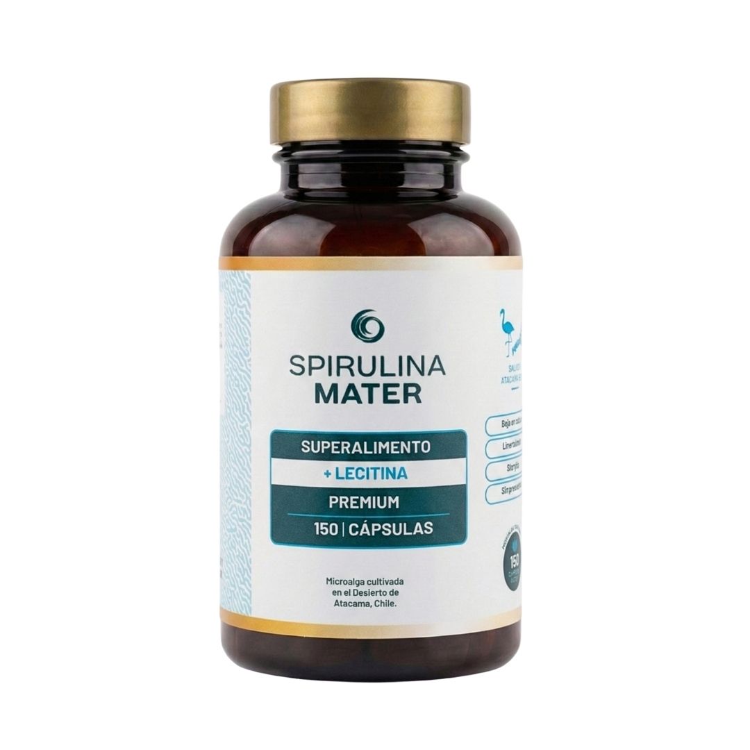 Organic Spirulina + Lecithin 150 Capsules.