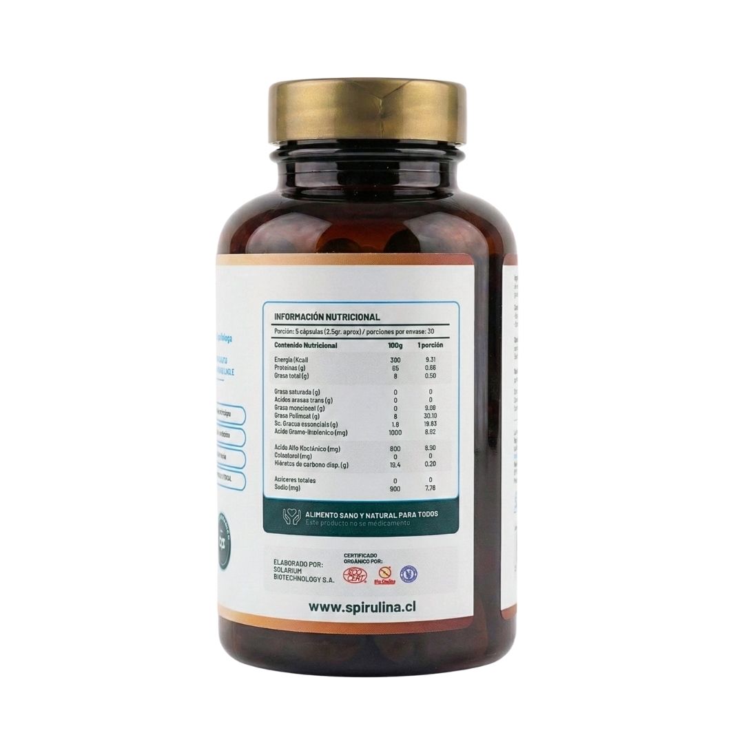 Spirulina + Lecitina de Soya | Frasco de 150 Cápsulas