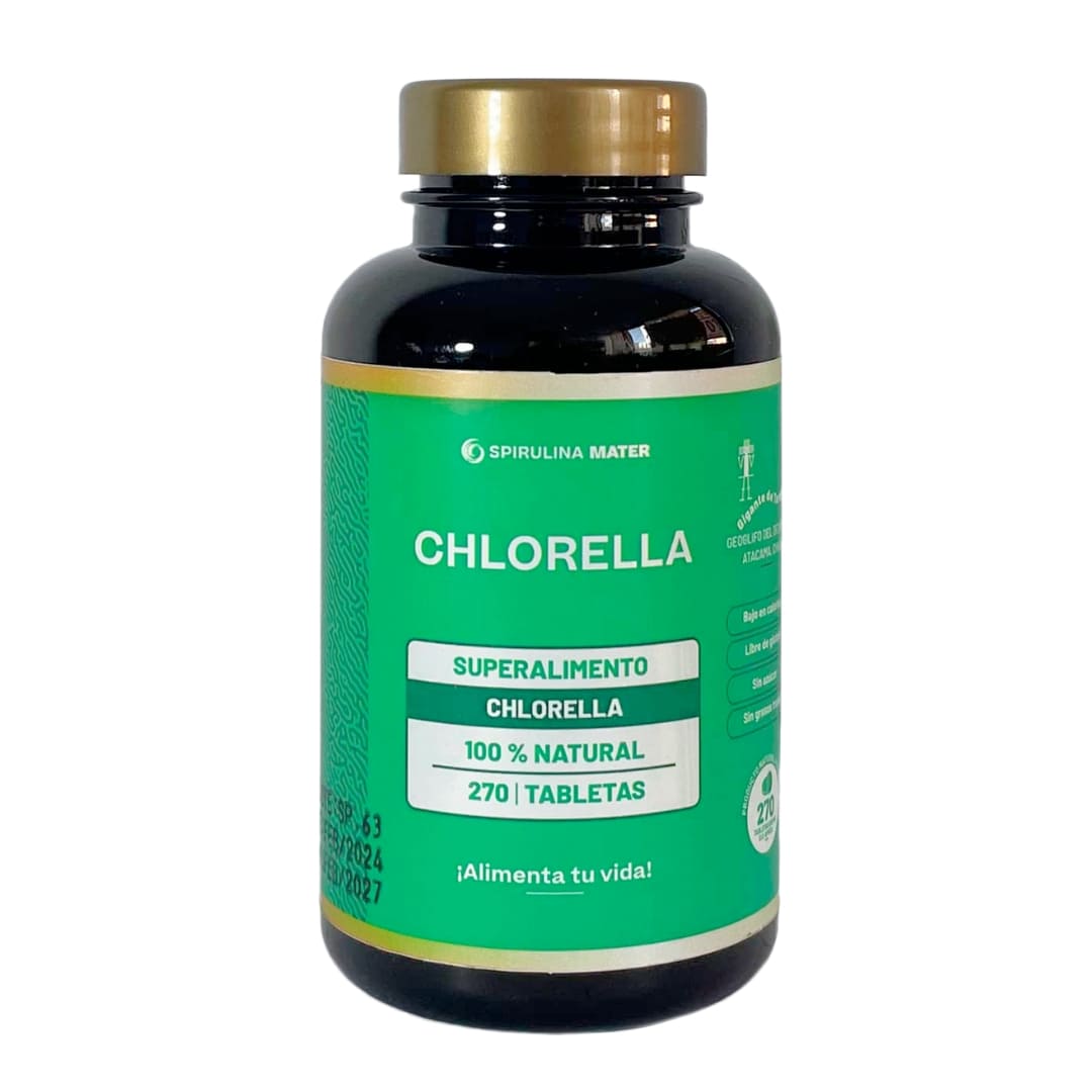 Frasco de Chlorella en Tabletas - 270 tabletas - Spirulina Mater