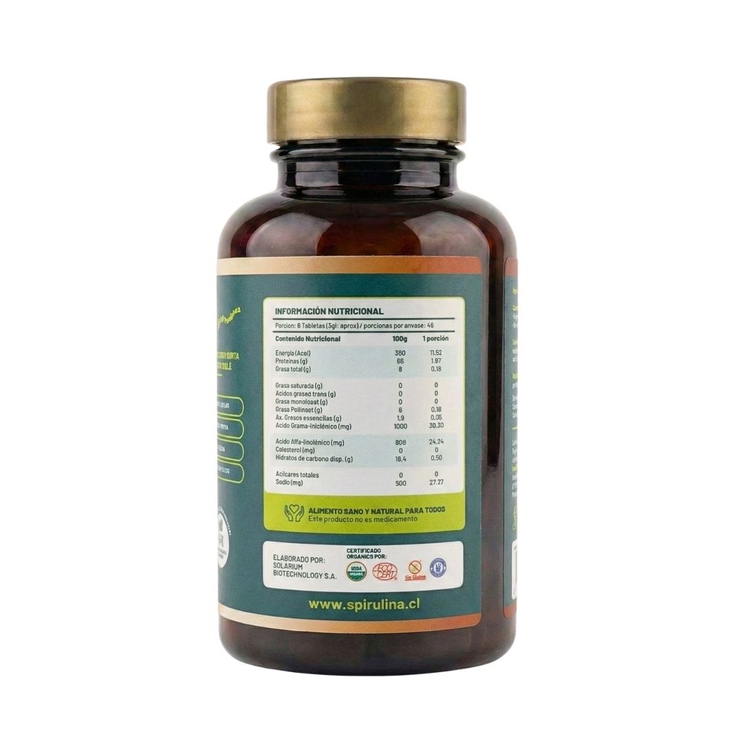 Spirulina Orgânica 270 comprimidos.