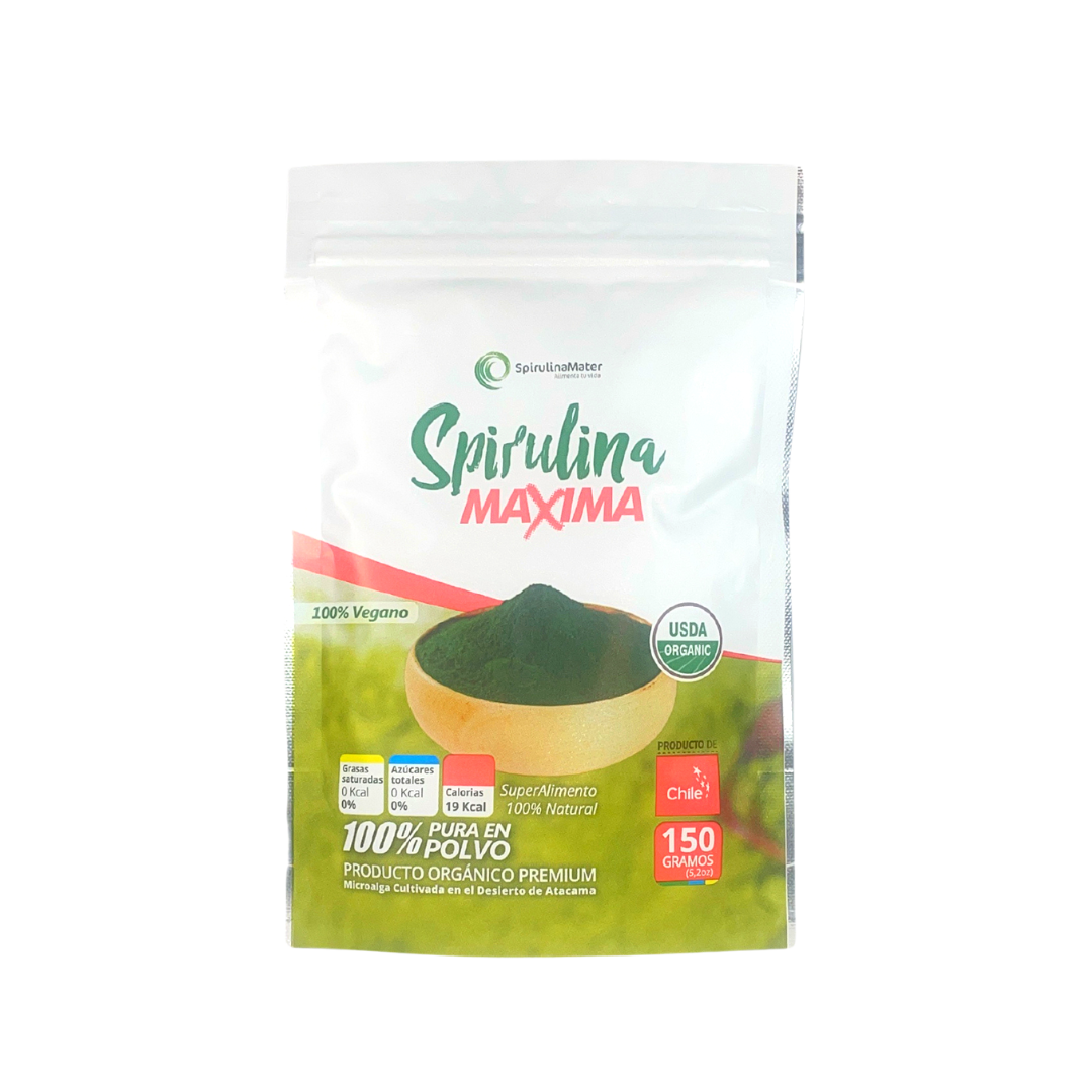 Bolsa Spirulina Mater en polvo de 150 gramos.