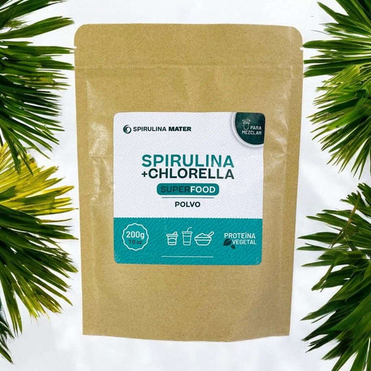 Spirulina + Chlorella en Polvo 200g - Spirulina Mater