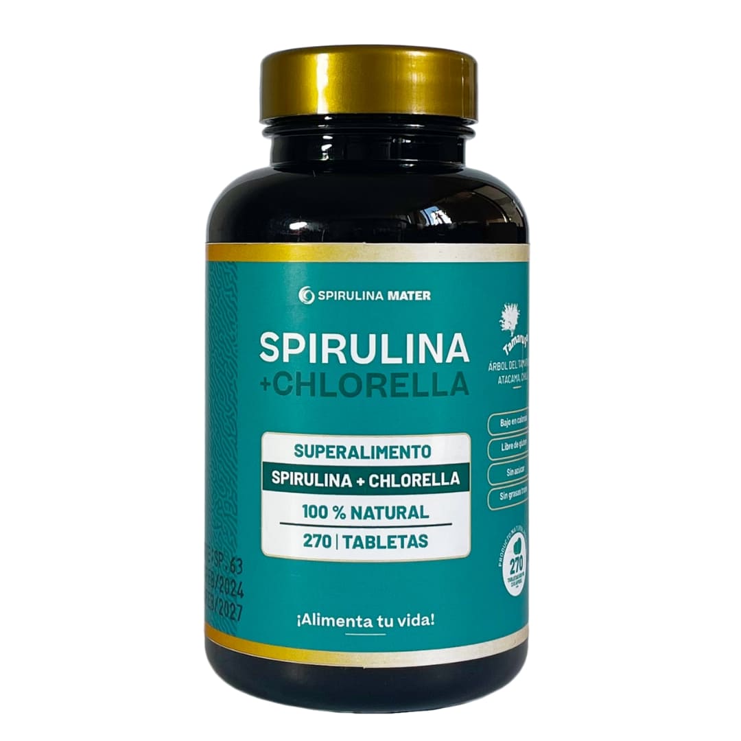 Frasco de Spirulina + Chlorella en Tabletas - 270 tabletas