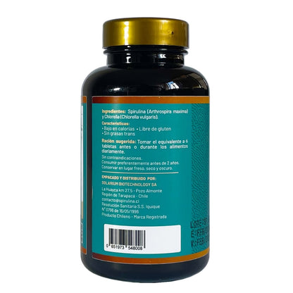 Frasco de Spirulina + Chlorella en Tabletas - 270 tabletas