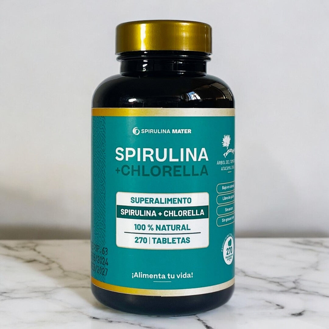 Frasco de Spirulina + Chlorella en Tabletas - 270 tabletas