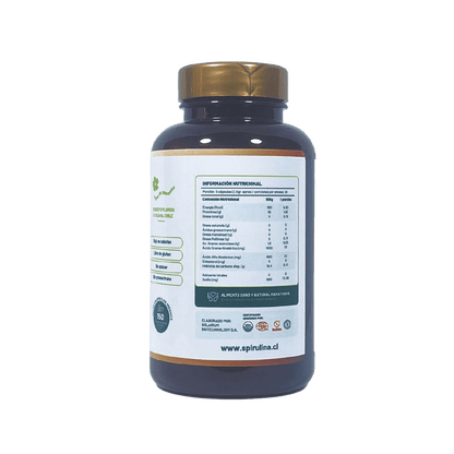 Spirulina Chilena Natural | Frasco 150 cápsulas - Spirulina Mater