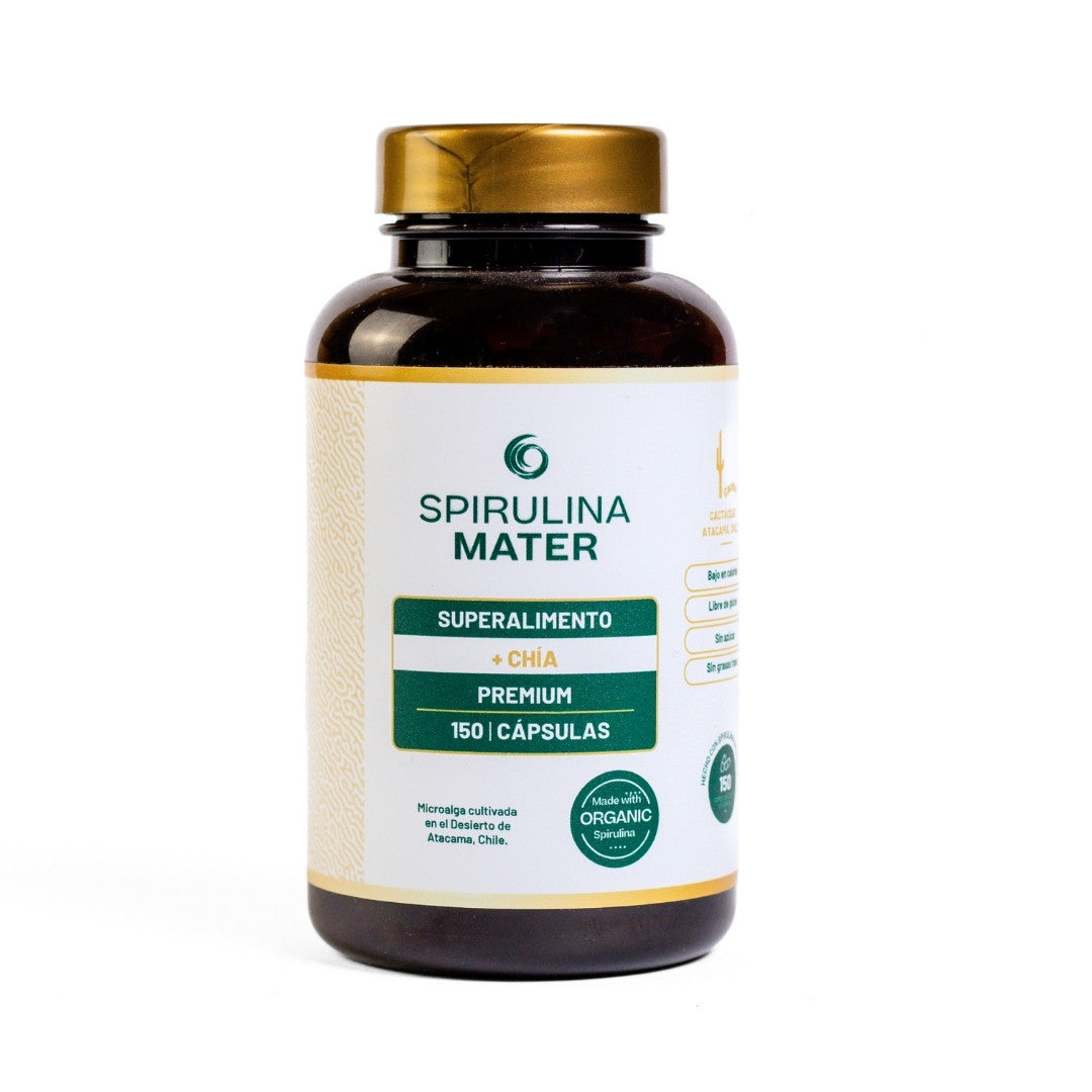 Frasco de spirulina + chia 150 capsulas