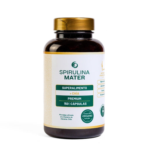Frasco de spirulina + chia 150 capsulas