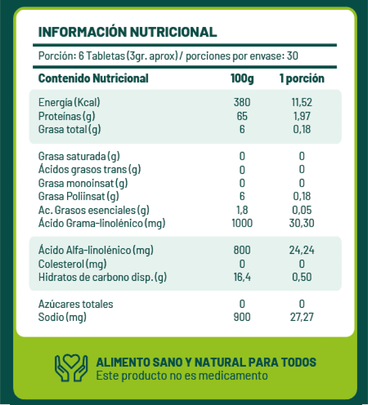 Organic Spirulina 270 tablets.