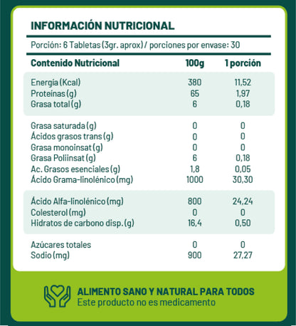 Organic Spirulina 270 tablets.