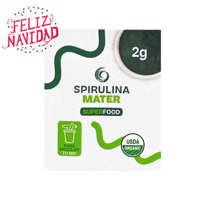 Sachet de Spirulina en polvo organica de 2 gramos 100% chilena