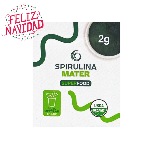 Sachet de Spirulina en polvo organica de 2 gramos 100% chilena