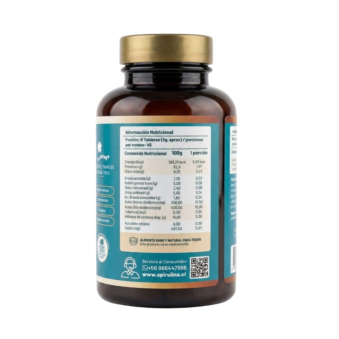 Spirulina + Chlorella en Tabletas | Frasco 270 und.