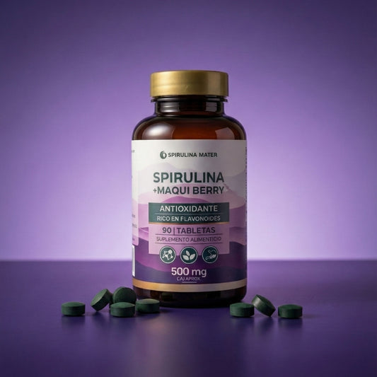 Frasco De Spirulina + Maqui Berry 90 Tabletas
