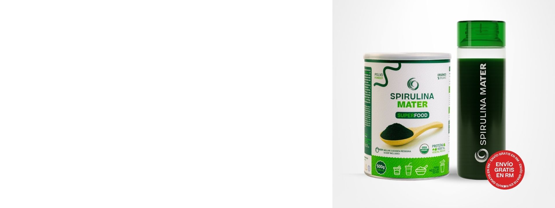 Pack Spirulina tarro 50gg con shaker de 550ml