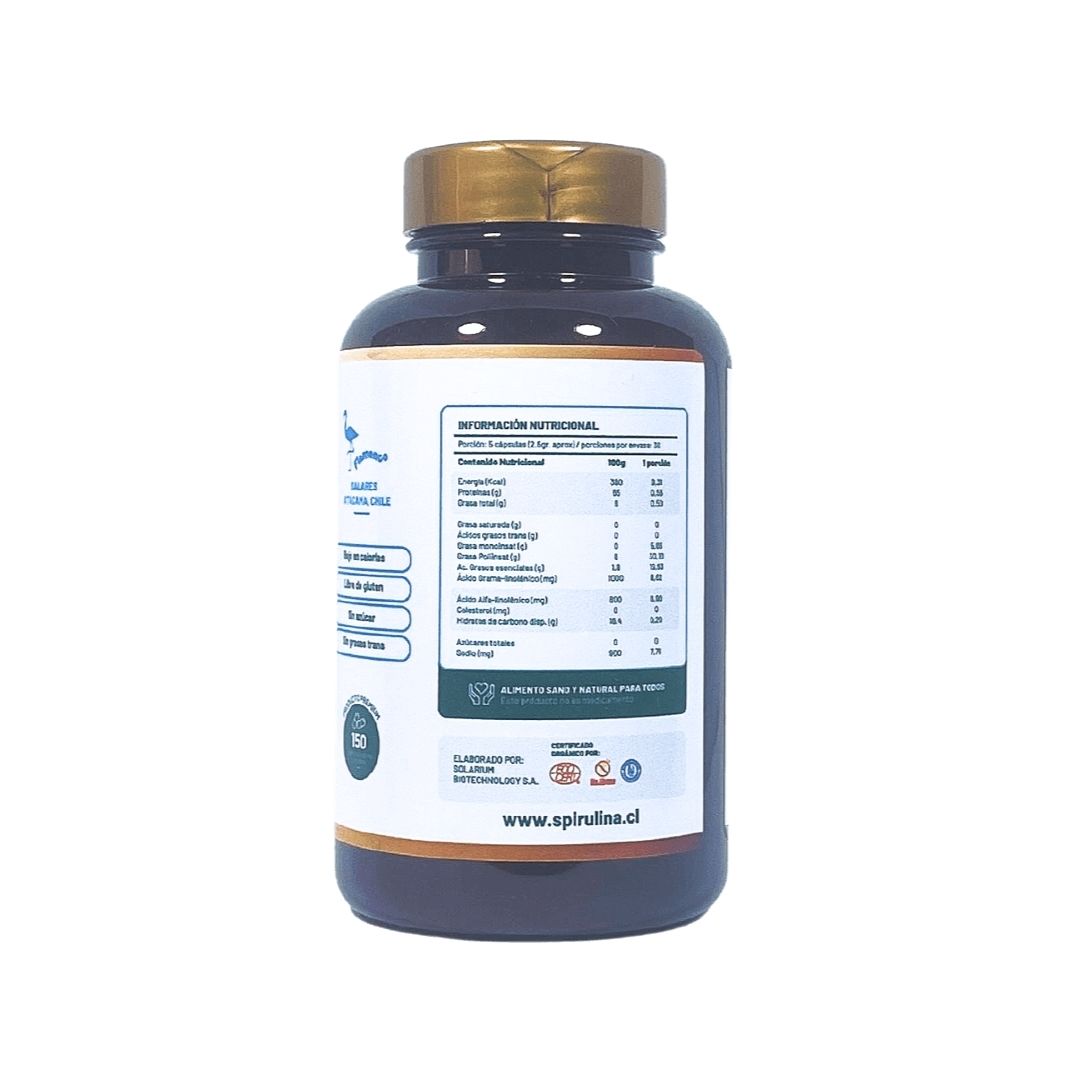Spirulina orgánica + Lecitina 150 Cápsulas.