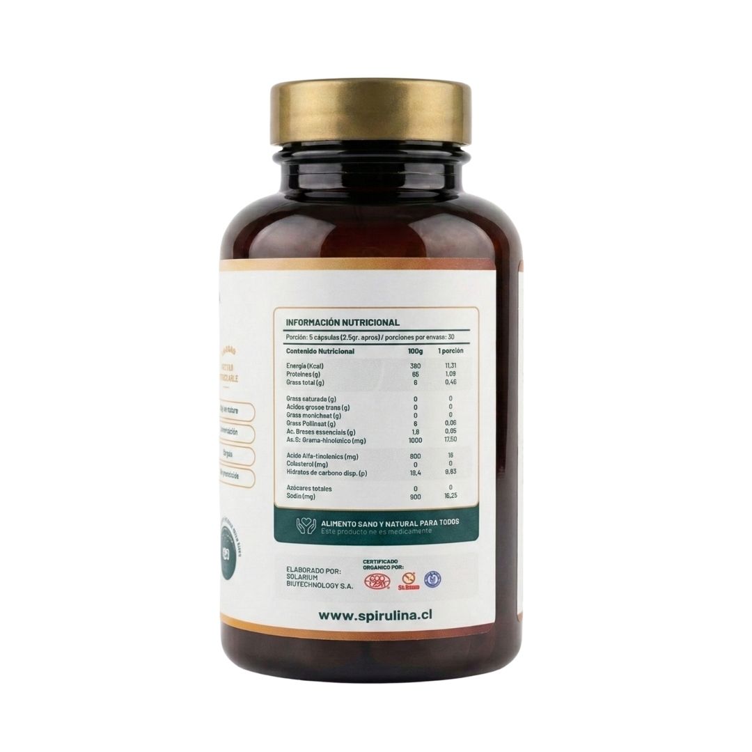 Spirulina + Chía en Cápsulas | Frasco 150 cápsulas
