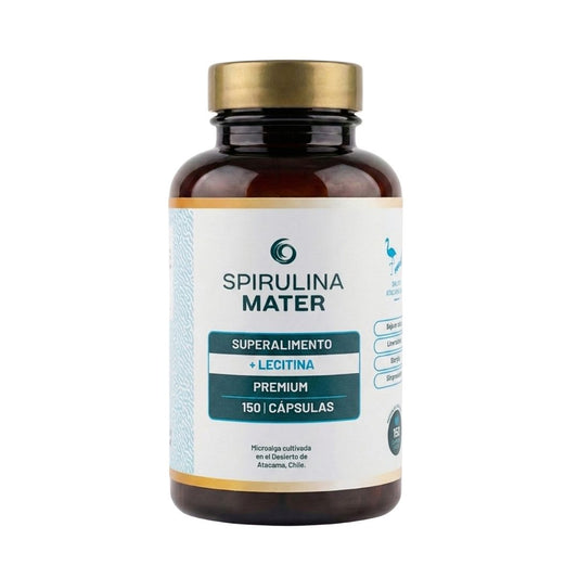 Organic Spirulina + Lecithin 150 Capsules. 
