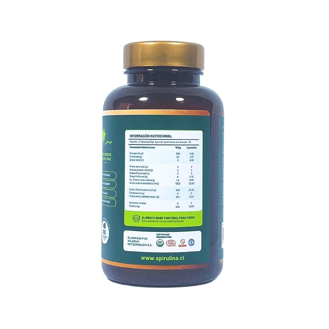 Organic Spirulina 180 tablets.